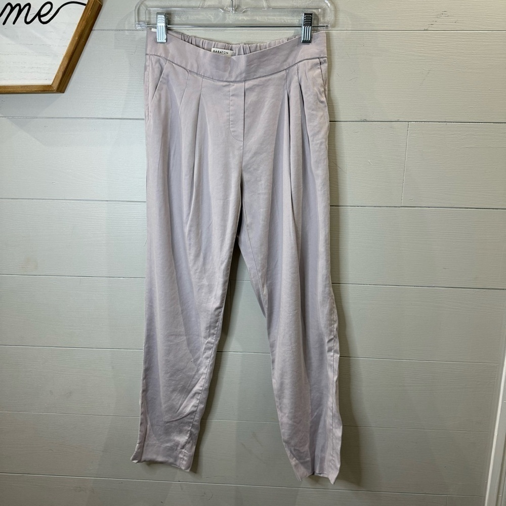 Babaton by Aritzia Cohen Tapered Linen Blend Pleated Trousers 2